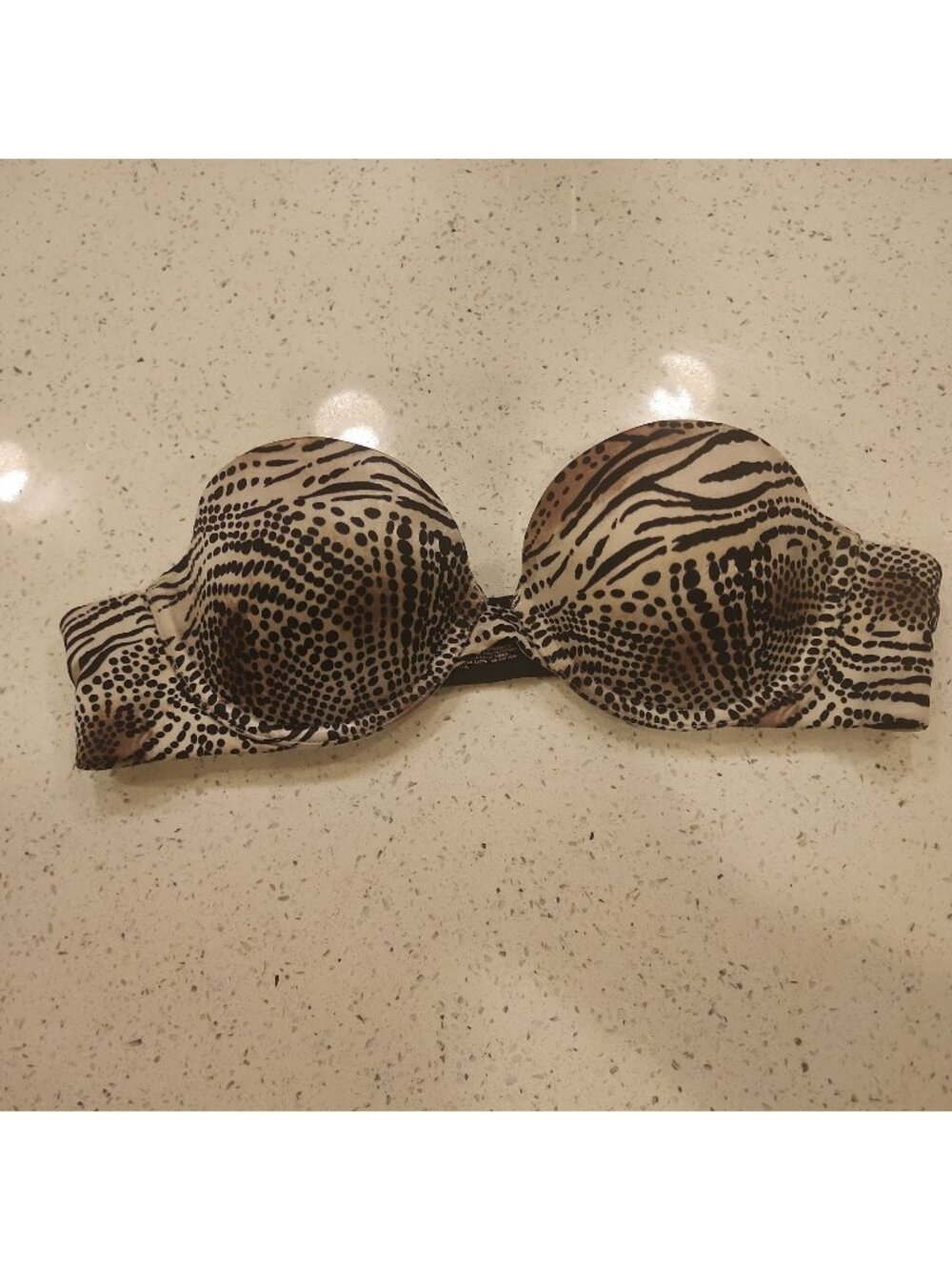 Victorias Secret Biofit Multiway Strapless Bra 34A Animal Print Underwire Padded